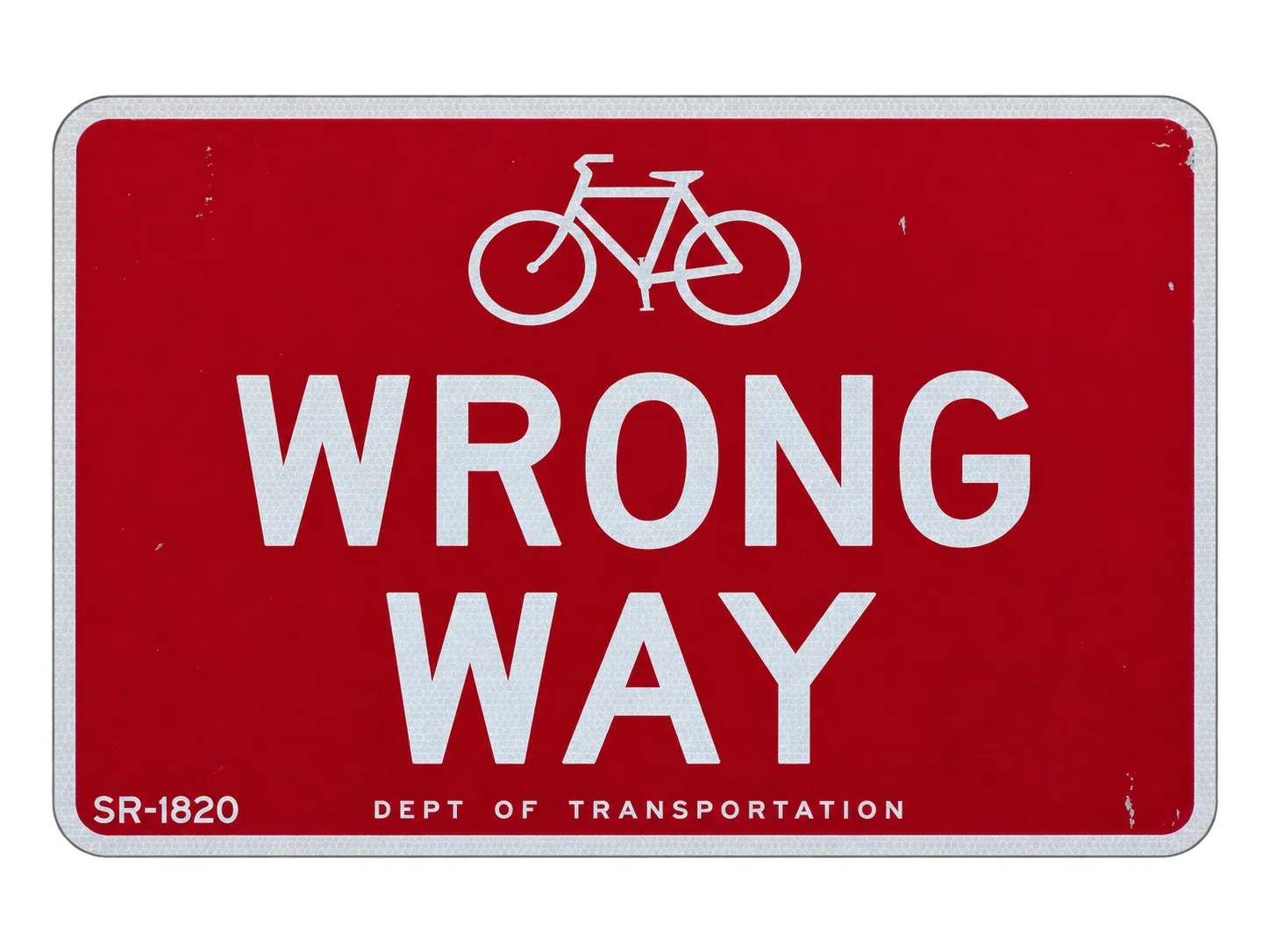 WRONG WAY 자전거 표지판